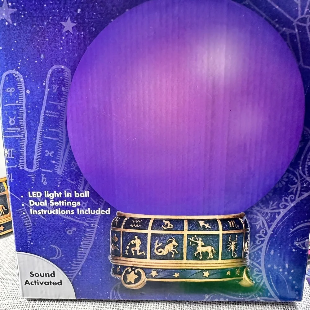 Spirit‎ Halloween Tarot Lightup Crystal Ball Sound Activated Zodiac Base Prop
